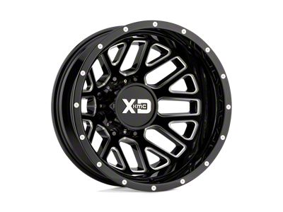 XD Grenade Dually Gloss Black Milled Wheel; 17x6.5; -155mm Offset