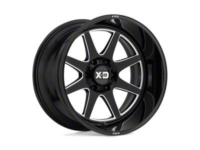 XD Pike Gloss Black Milled Wheel; 20x10; -18mm Offset; 8x170mm Bolt Pattern; 125.10mm Hub Bore