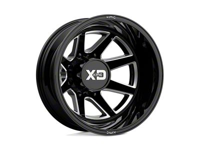 XD Pike Dually Gloss Black Milled Wheel; 22x8.25; -202mm Offset; 8x200mm Bolt Pattern; 142mm Hub Bore