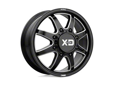 XD Pike Dually Gloss Black Milled Wheel; 22x8.25; 105mm Offset