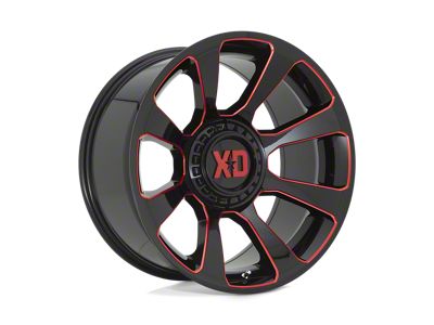 XD Reactor Gloss Black Milled with Red Tint Wheel; 20x10; -18mm Offset
