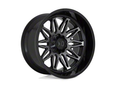 XD Gunner Gloss Black Machined with Gray Tint Wheel; 22x10; -18mm Offset
