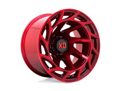 XD Onslaught Candy Red Wheel; 22x12; -44mm Offset