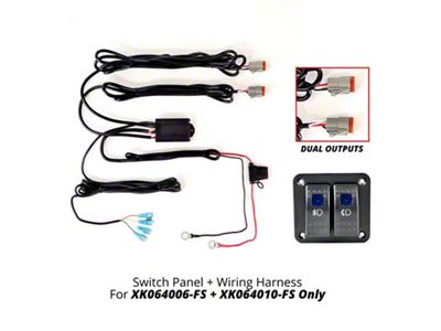 XK Glow 2 Button Switch Panel + 2 Output Wire - XK064-WIRE-2OP