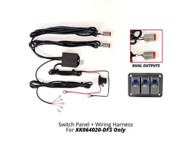 XK Glow 3 Button Switch Panel + 2 Output Wire - XK064-WIRE-3OP