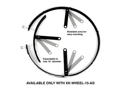 XK Glow Adjustable LED RGB 15In Wheel Ring Light 1pc - XK-WHEEL-15-AD