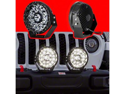 XK Glow Combo Beam Offroad Round Work Light Kit 2pc - XK066009
