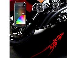 XK Glow CurbFX Bluetooth Waterproof 2-Piece LED Projector Welcome Light; Tatoo Style (Universal; Some Adaptation May Be Required)