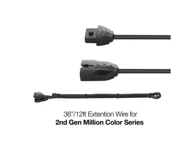 XK Glow Extension Wire for Million Color Series 2nd Gen - XK-3P-WIRE-12FT