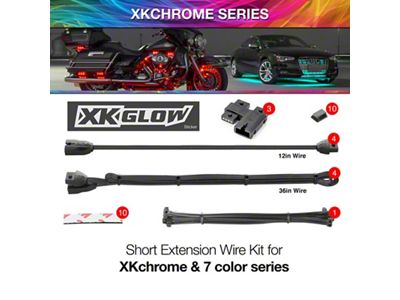 XK Glow Extension Wire Kit for XKchrome & 7 Color - XK-4P-WIRE-KIT-MOTO
