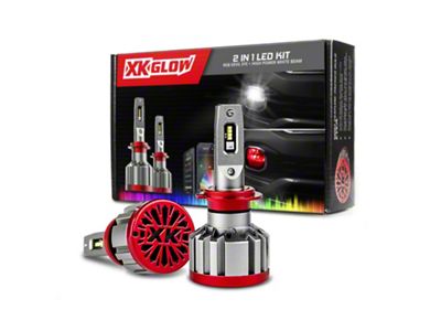 XK Glow RGB 2In1 LED Headlight Bulb Million Color XKCHROME - XK045004-H4