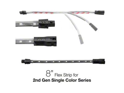 XK Glow Single Color 8in Flex Strip Single Color GREEN - 2P-S-8-G