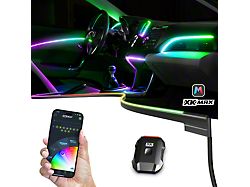 XK Glow XKmax Fiber Optic Interior Ambient Light Strip Kit with Bluetooth-Controlled App; 2 x 30-Inch/4 x 43-Inch (Universal; Some Adaptation May Be Required)