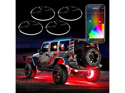 XK Glow Wheel Ring Light Kit w/ Dual-Mode Dash Mount - XK-WHEEL-KIT-DM