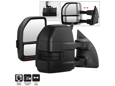 Xtune 08-15 Ford Super Duty LED Telescoping Manual Mirrors - 9943119