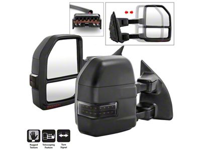 Xtune 99-07 Ford Super Duty LED Telescoping Manual Mirrors - 9943140