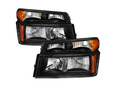 Xtune Chevy Colorado 04-12 OEM Headlights w/ Bumper Lights Black - 9032110