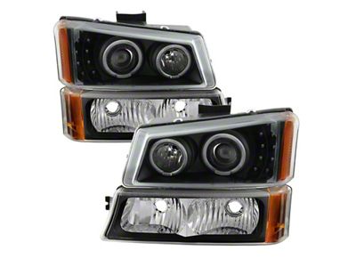 Xtune Chevy Silverado 03-06 Projector Headlights 4pcs - LED Halo - 9036774