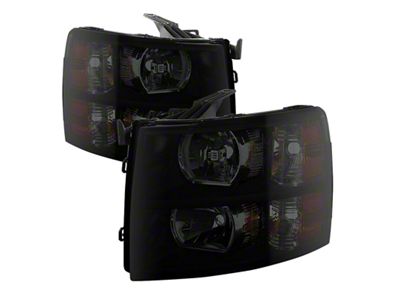 Xtune Chevy Silverado 07-13 Crystal Headlights Black Smoked HD-JH-CS07-AM-BSM - 9030260