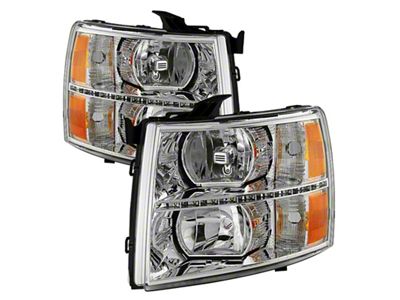 Xtune Chevy Silverado 07-13 Crystal Headlights w/ Drl LED Design - 9032981