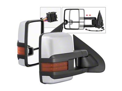Xtune Chevy Silverado 14-16 Heated Amber LED Signal Mirror Chrome - 9936777
