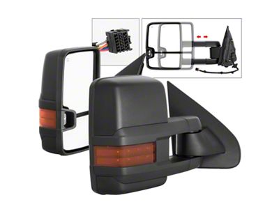 Xtune Chevy Silverado 14-16 Heated Amber LED Signal Telescoping Mirrors - 9936708