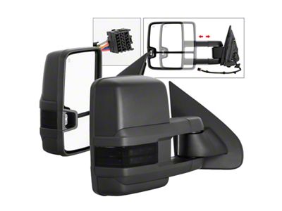 Xtune Chevy Silverado 14-16 Heated Smoke LED Signal Telescoping Mirrors - 9936739