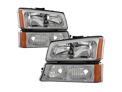 Xtune Chevy Silverado 2500HD 03-06 Crystal Headlights w/ Bumper Lights - 5064912