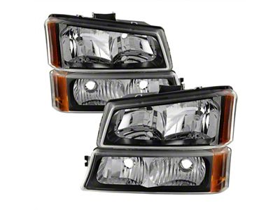 Xtune Chevy Silverado 2500HD 03-06 Crystal Headlights w/ Bumper Lights - 5069801
