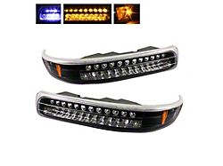 Xtune Chevy Silverado 99-02 LED Amber Bumper Lights Black CBL-CS99-LED-BK - 5014566