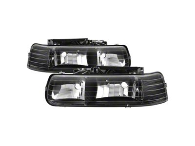 Xtune Chevy TahOE 00-06 Amber Crystal Headlights Black HD-JH-CSIL99-BK - 5064240