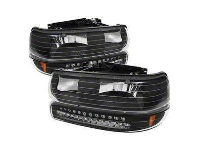 Xtune Chevy TahOE 00-06 Headlights w/ LED Bumper Lights Amber - 5069467
