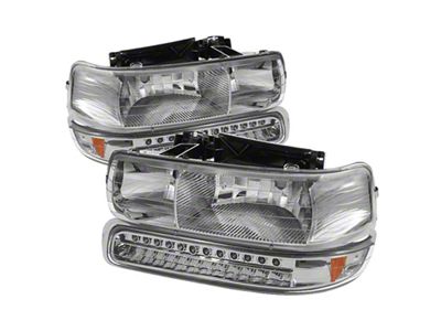 Xtune Chevy TahOE 00-06 Headlights w/ LED Bumper Lights Amber - 5069474