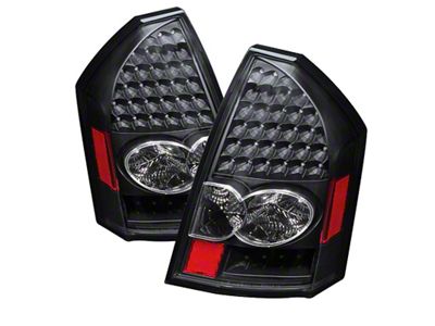 Xtune Chrysler 300 05-07 LED Tail Lights Black ALT-JH-CHR305-LED-BK - 9027567