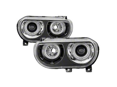 Xtune Dodge Challenger 08-14 Halogen Only Halo Projector Headlights Black - 9039249