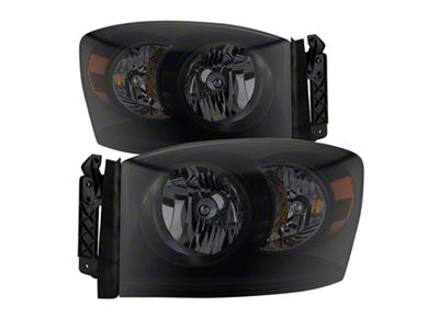 Xtune Dodge Ram 1500 06-08 Amber Crystal Headlights Black Smoked - 9030369