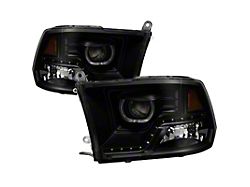 Xtune Dodge Ram 2009-2014 Halo LED Projector Headlights - Black - 9036736