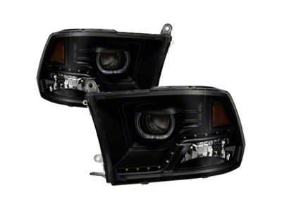 Xtune Dodge Ram 2009-2014 Halo LED Projector Headlights - Black - 9036736