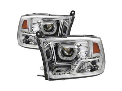 Xtune Dodge Ram 2009-2014 Halo LED Projector Headlights - Chrome - 9036743