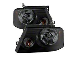 Xtune Ford F150 04-08 Amber Crystal Headlights Black Smoked HD-JH-FF15004-AM-BSM - 9030338