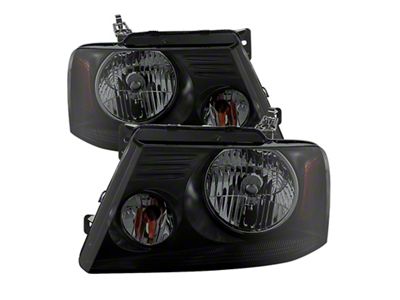 Xtune Ford F150 04-08 Amber Crystal Headlights Black Smoked HD-JH-FF15004-AM-BSM - 9030338