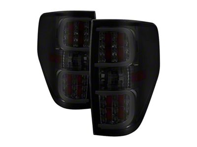 Xtune Ford F150 09-14 LED Tail Lights - Black ALT-ON-FF15009-LBLED-SM - 5082183