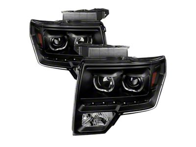 Xtune Ford F150 09-14 Projector Headlights Halogen Model Only LED - 9032226