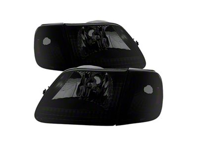 Xtune Ford F150 97-03 Crystal Headlights w/Corner Black Smoked HD-JH-FF15097-SET-AM-BSM - 9030321