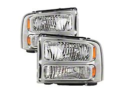 Xtune Ford F250 F350 F450 Superduty Excursion 99-04 Headlights Chrome - 9033018