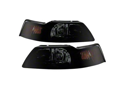 Xtune Ford MUStang 99-04 OEM Amber Headlights Black Smoked HD-JH-FM99-AM-BSM - 9030345