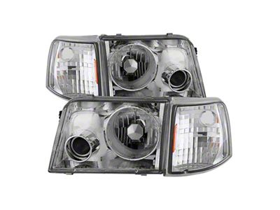Xtune Ford Ranger 93-97 Projector Headlights w/ Corner Lights Chrome - 9029394