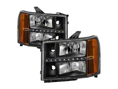 Xtune GMC Sierra 07-13 Headlights with Daytime LED Running Light - 9037429