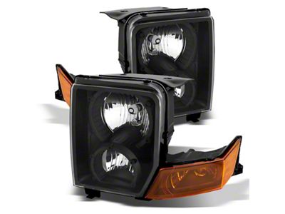 Xtune Jeep Commander 06-10 Crystal Headlights Black HD-JH-JCOM06-AM-BK - 9023231
