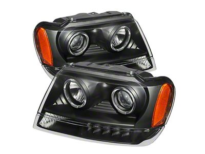 Xtune Jeep Grand Cherokee 99-04 Projector Headlights LED Halo Black - 5077028